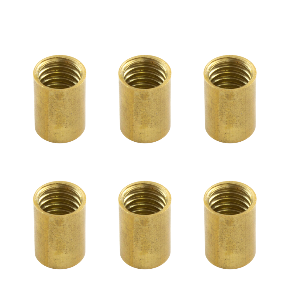 Cue Ferrule Screw Tip Brass 6pc Pack