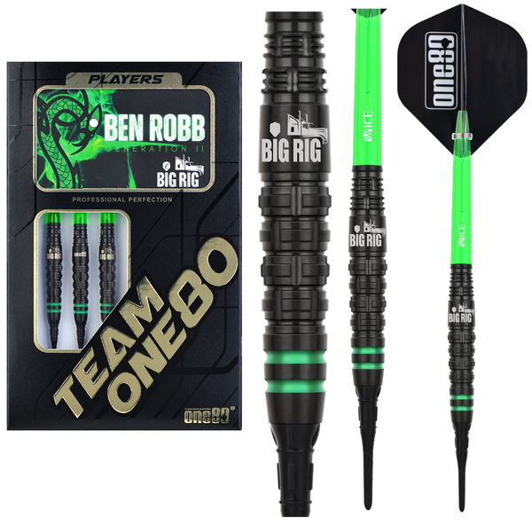 One80 Ben Robb - Big Rig Gen2 - 90% Tungsten SOFT TIP Darts