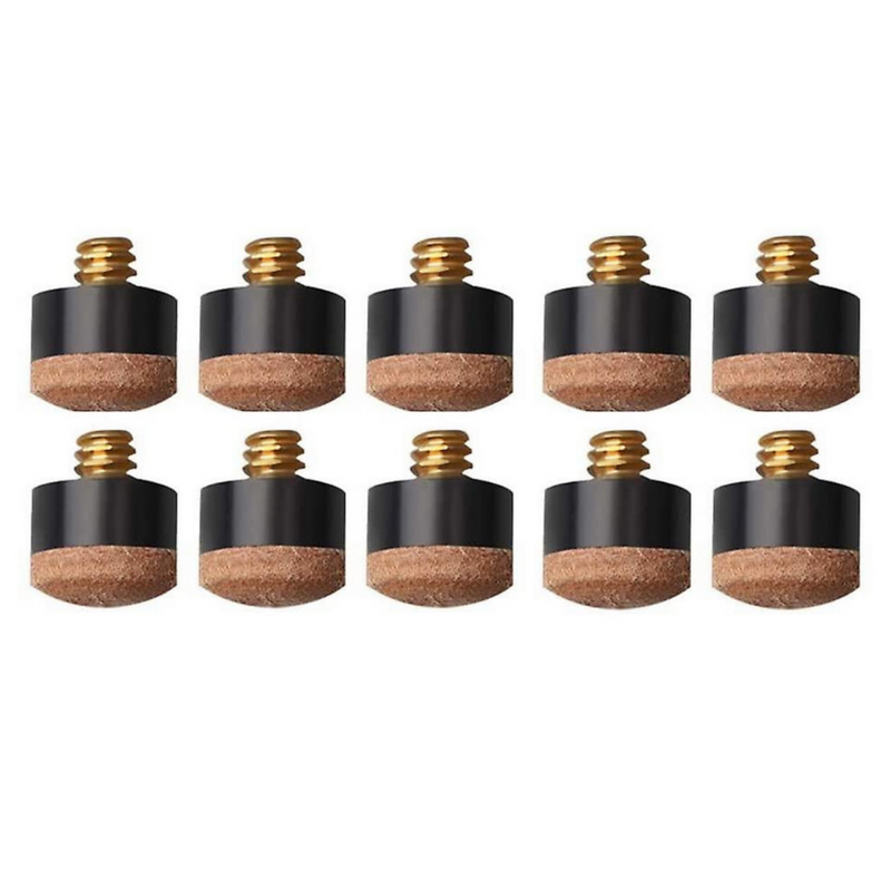 Cue Tips - Screw in - Brown Leather - 10pc Pack