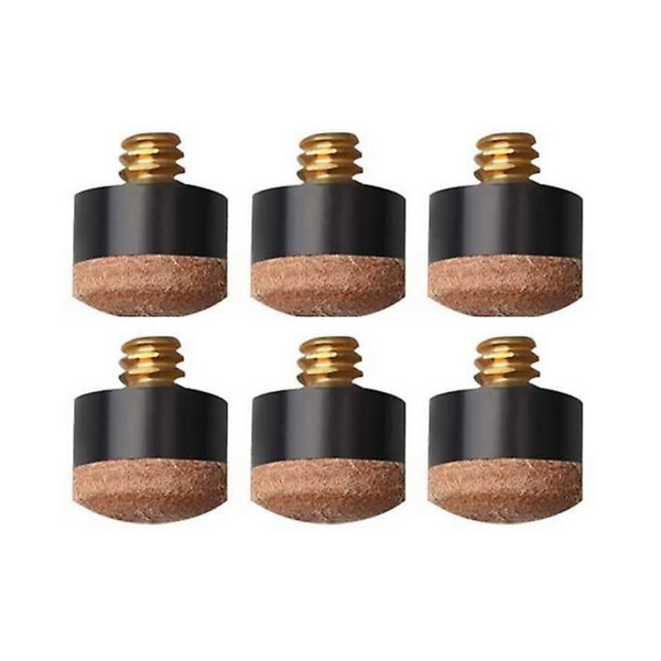 Cue Tips - Screw in - Brown Leather - 6pc Pack