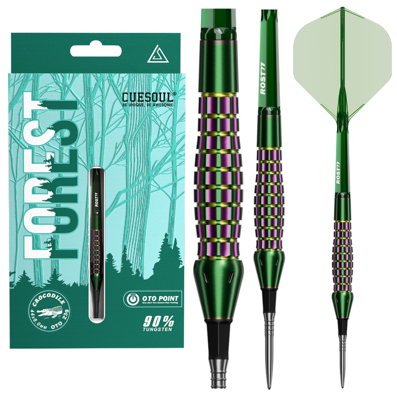 CueSoul Forest Crocodile OTO Darts | 90% Tungsten | The Dart Depot