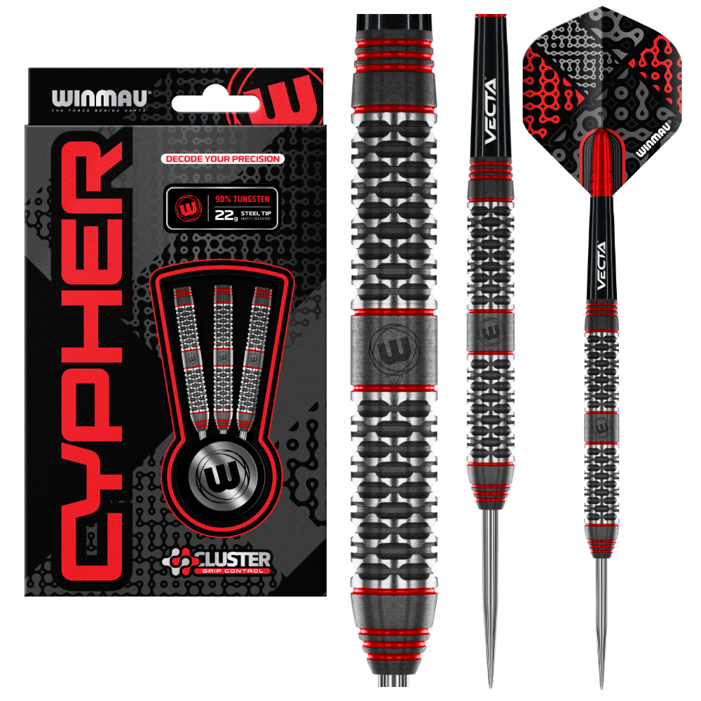 Fléchettes Professionnelles Winmau Advance 500 - 90% Tungstène, Pointe Acier 22g, Avec Ailettes Et Tiges - 5