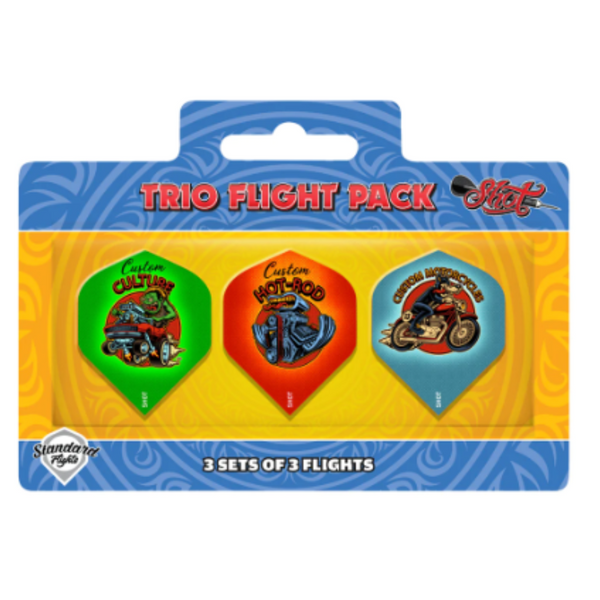 Shot Darts Trio Flight Pack - 75 Micron - Standard
