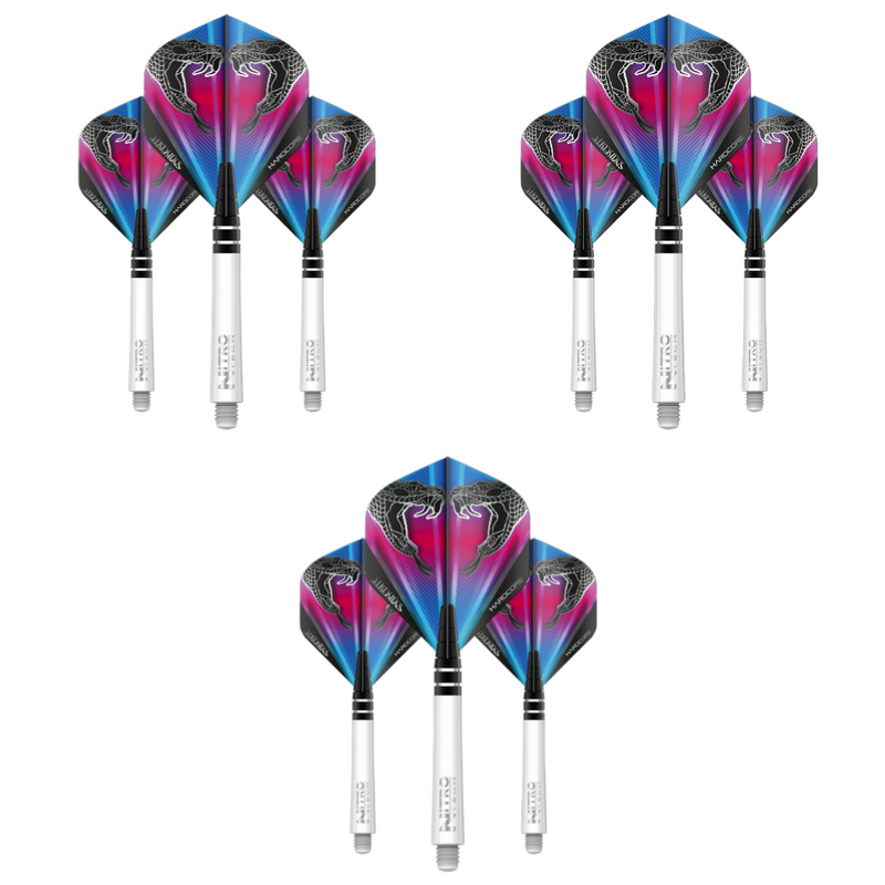 Dart Flight & Shaft VALUE PACK (3 sets) - Snakebite White