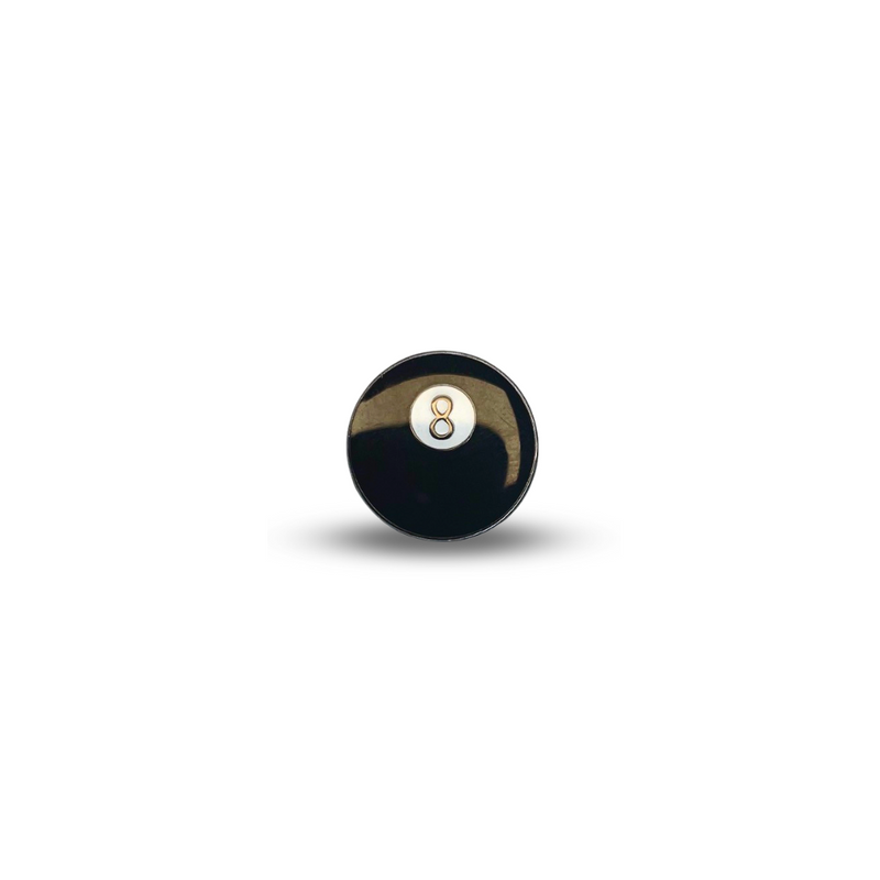 Pool Ball Pin Badges - 8 Ball
