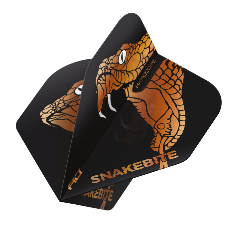 Hardcore Dart Flights - Snakebite Black & Bronze - Standard