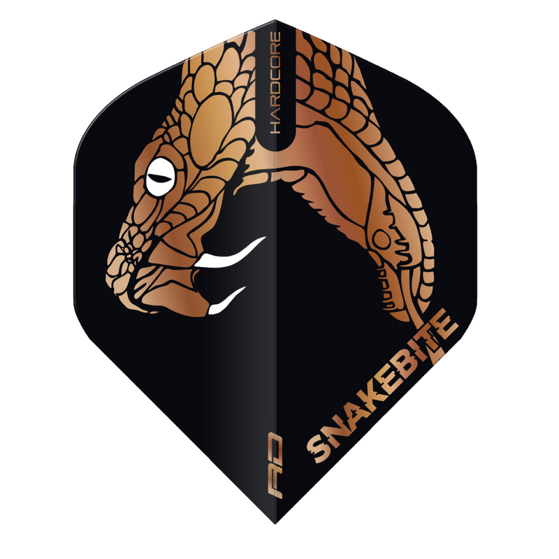 Hardcore Dart Flights - Snakebite Black & Bronze - Standard