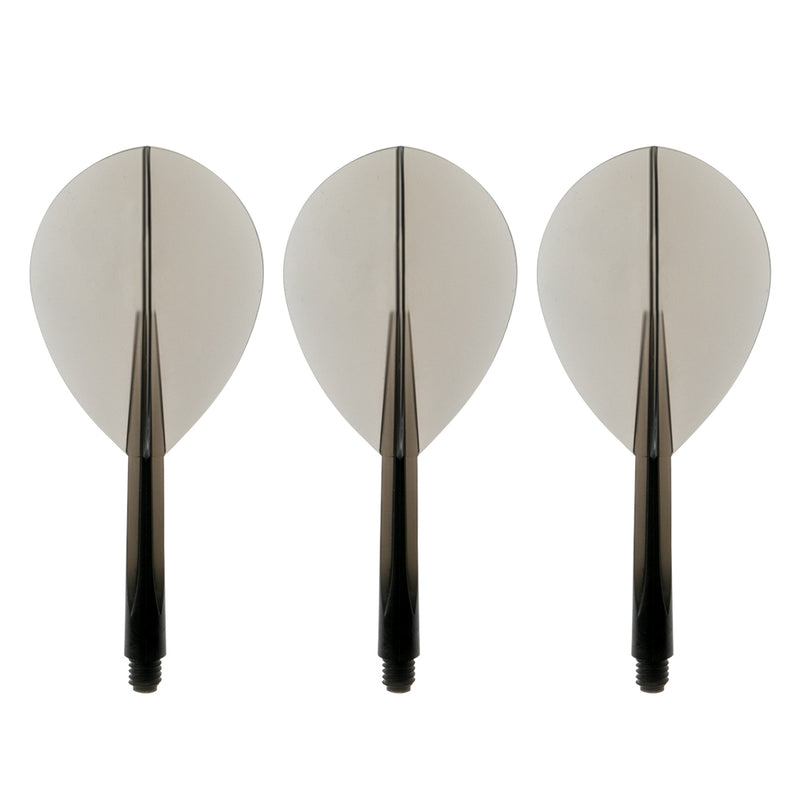 Condor Zero Stress Dart Flights & Shafts - Clear Black - Teardrop