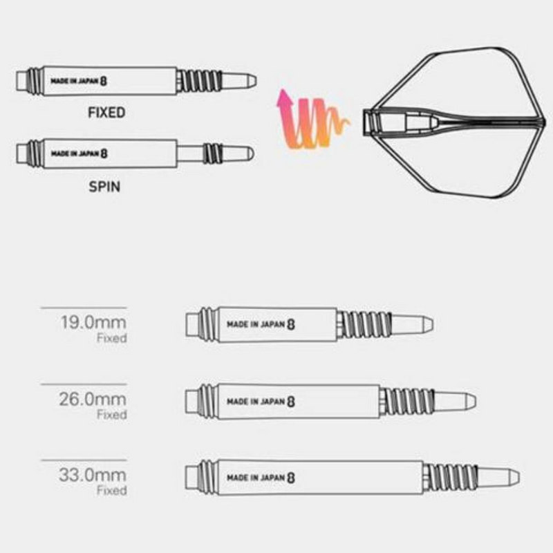 8 Flight System - Spin Dart Shaft - White