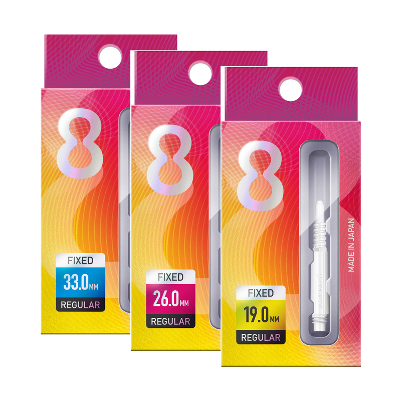8 Flight System - Fixed Dart Shafts - White