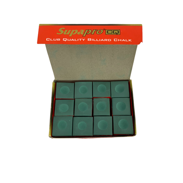 Supapro Chalk - Green - 12pc for billiards pool or snooker players