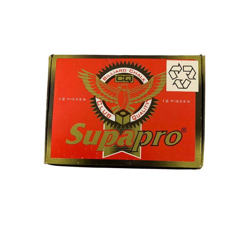 Supapro Chalk - Green - 12pc for billiards pool or snooker players